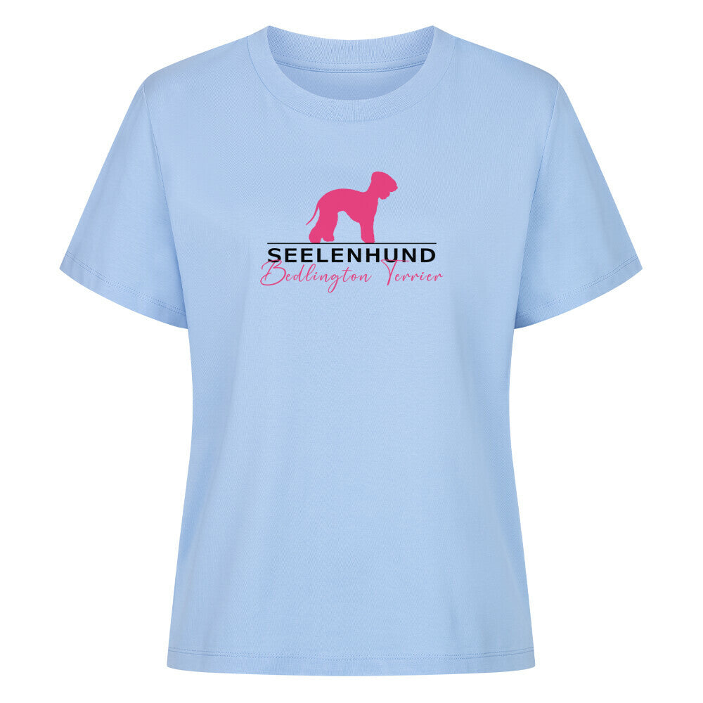 Premium Organic Damen-Shirt "Bedlington Terrier - Seelenhund" Sky Blue – hunde-shirt.de