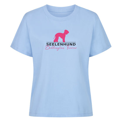 Premium Organic Damen-Shirt "Bedlington Terrier - Seelenhund" Sky Blue – hunde-shirt.de