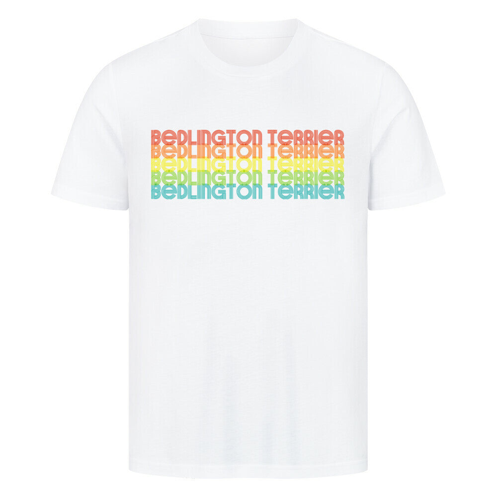 Premium T-Shirt "Bedlington Terrier - RETRO" Weiß – hunde-shirt.de
