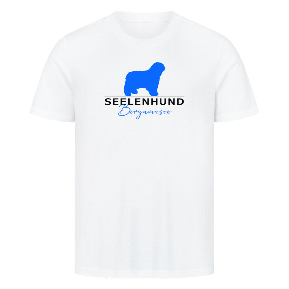 Premium T-Shirt "Bergamasco - Seelenhund" Weiß – hunde-shirt.de