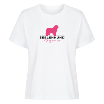 Premium Organic Damen-Shirt "Bergamasco - Seelenhund" Weiß – hunde-shirt.de