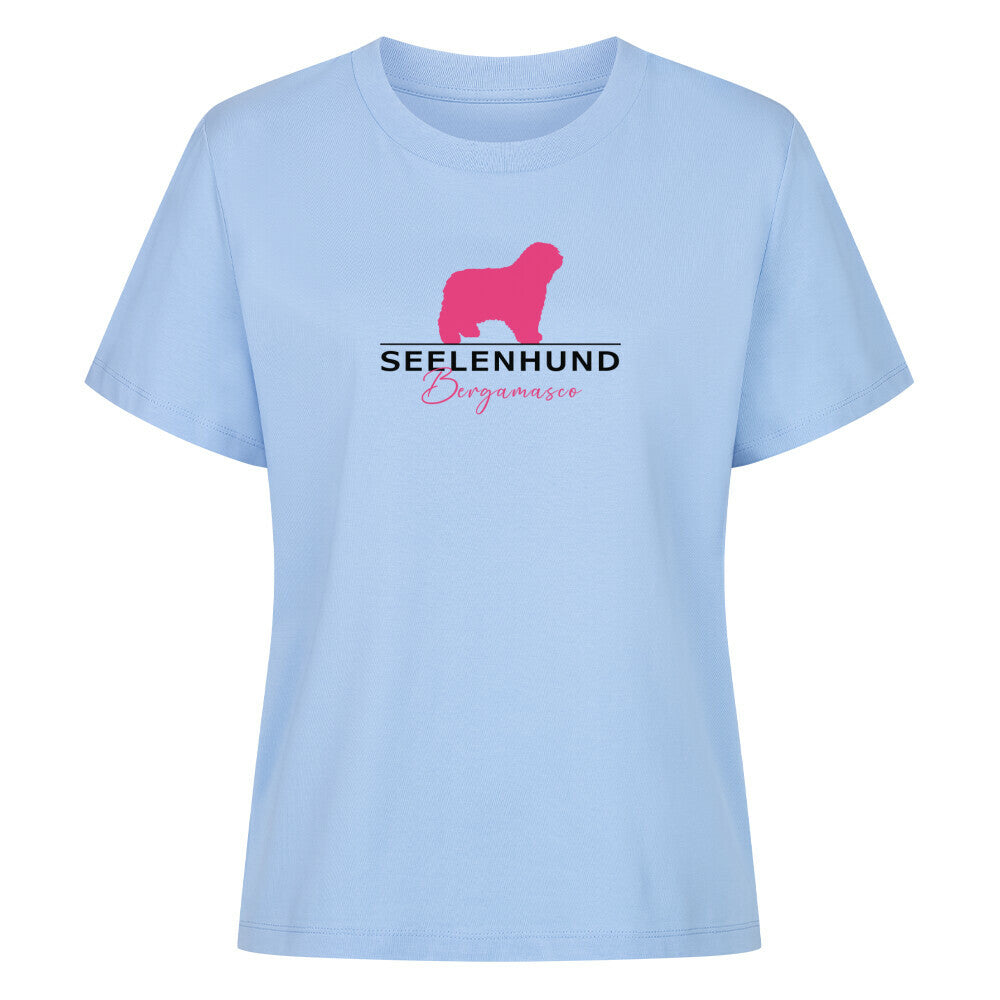 Premium Organic Damen-Shirt "Bergamasco - Seelenhund" Sky Blue – hunde-shirt.de