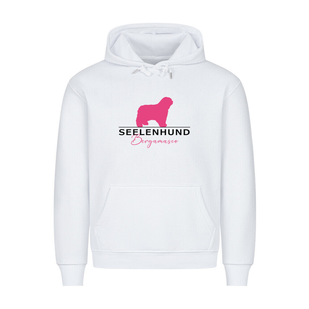 Premium Hoodie "Bergamasco - Seelenhund" Weiß – hunde-shirt.de