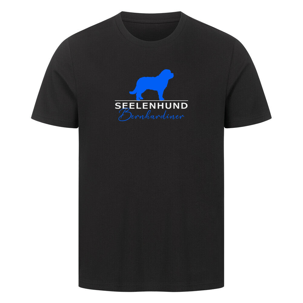 Premium T-Shirt "Bernhardiner- Seelenhund" Schwarz – hunde-shirt.de