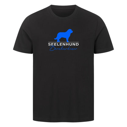 Premium T-Shirt "Bernhardiner- Seelenhund" Schwarz – hunde-shirt.de