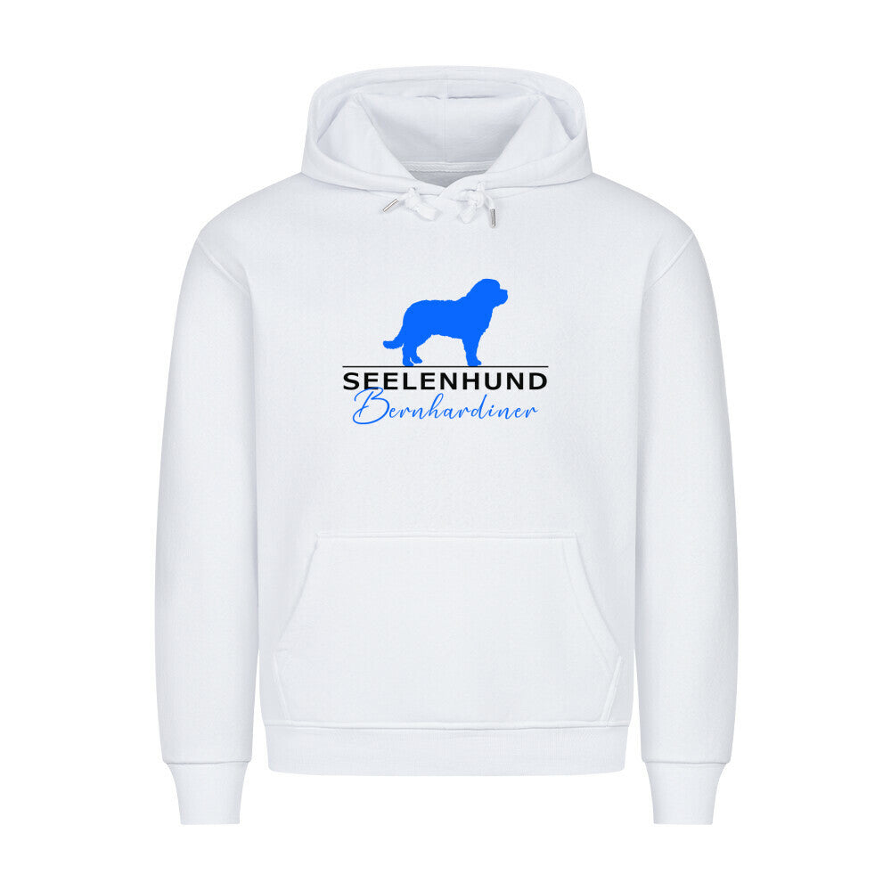 Premium Hoodie "Bernhardiner- Seelenhund" Weiß – hunde-shirt.de