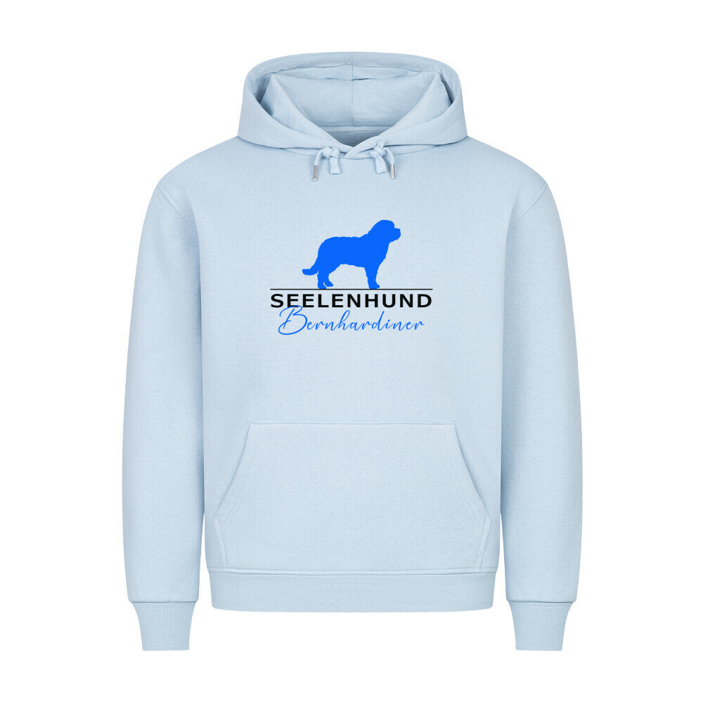 Premium Hoodie "Bernhardiner- Seelenhund" Babyblau – hunde-shirt.de