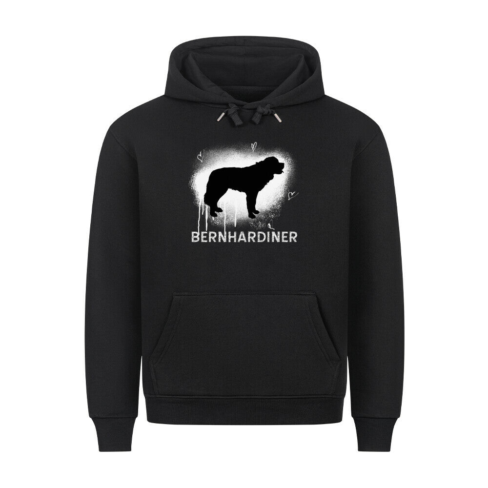 Premium Hoodie "Bernhardiner- Brush" Schwarz – hunde-shirt.de