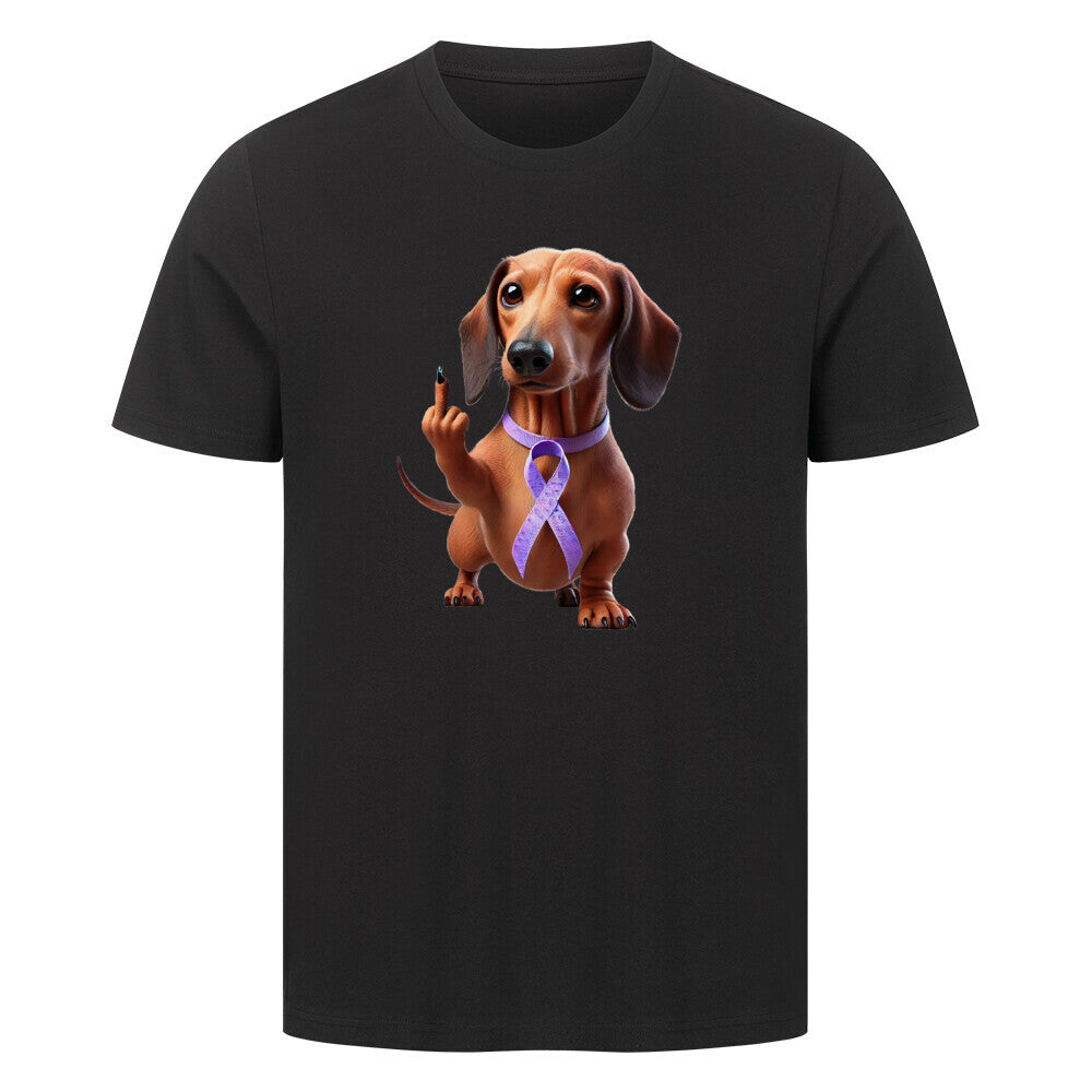 Premium T-Shirt "Dackel - Fuck Cancer" Schwarz – hunde-shirt.de