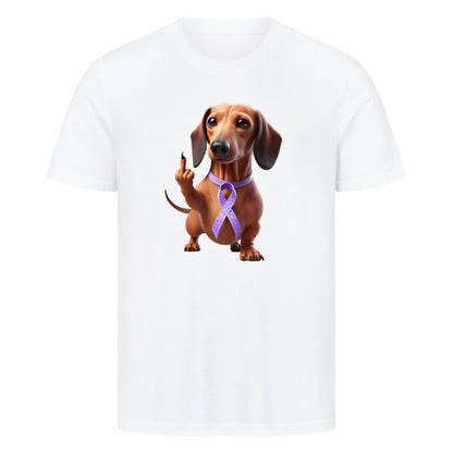 Premium T-Shirt "Dackel - Fuck Cancer" Weiß – hunde-shirt.de