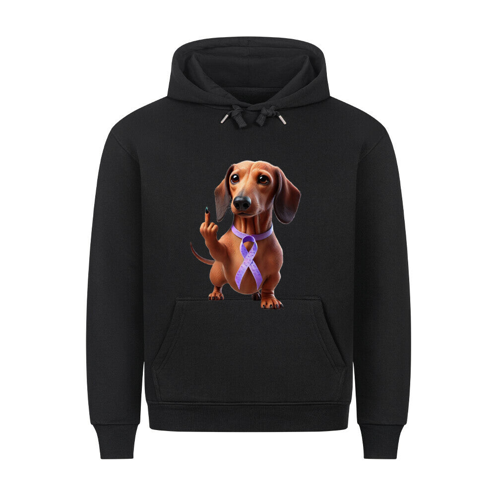 Premium Hoodie "Dackel - Fuck Cancer" Schwarz – hunde-shirt.de