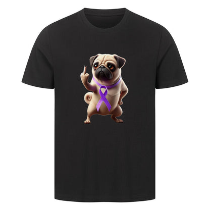 Premium T-Shirt "Mops - Fuck Cancer" Schwarz – hunde-shirt.de