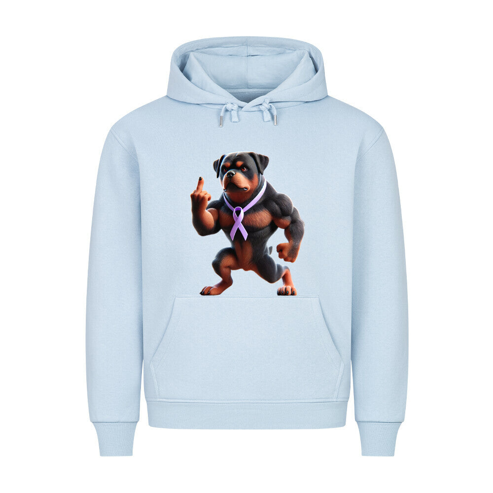 Premium Hoodie "Rottweiler - Fuck Cancer" Babyblau – hunde-shirt.de