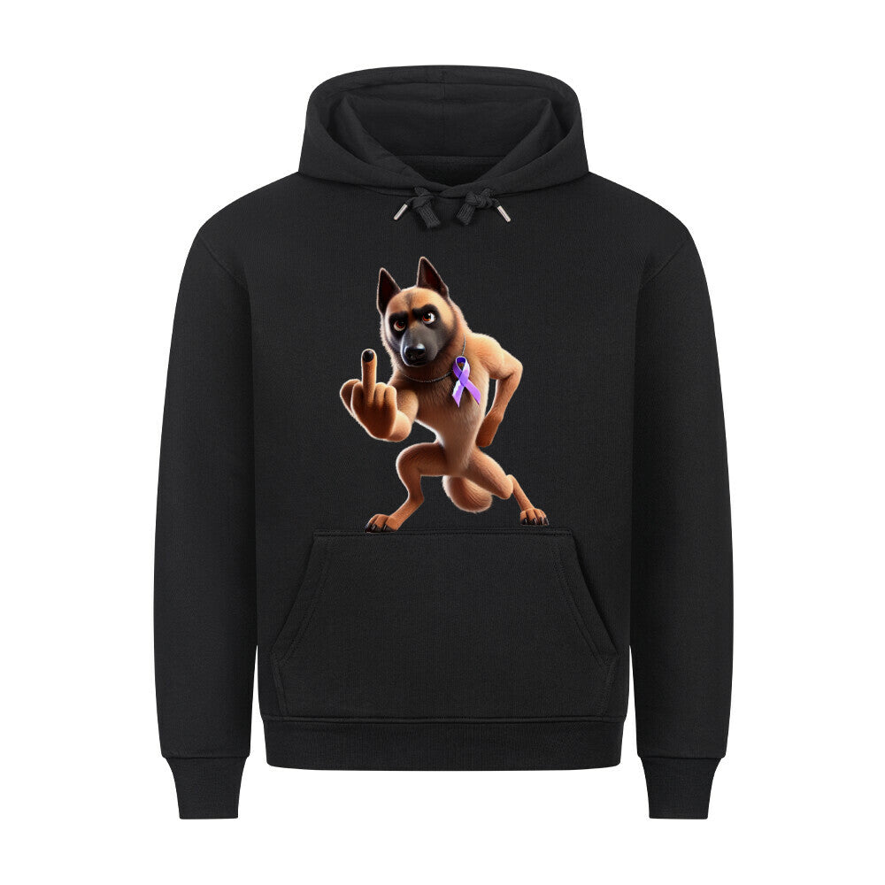 Premium Hoodie "Malinois - Fuck Cancer" Schwarz – hunde-shirt.de