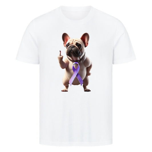 Premium T-Shirt "Frenchie - Fuck Cancer" Weiß – hunde-shirt.de