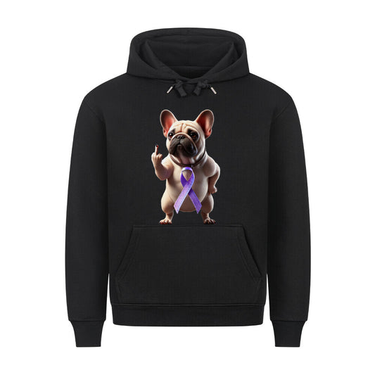 Premium Hoodie "Frenchie - Fuck Cancer" Schwarz – hunde-shirt.de