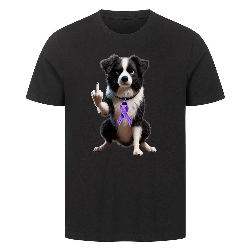 Premium T-Shirt "Border Collie - Fuck Cancer" Schwarz – hunde-shirt.de