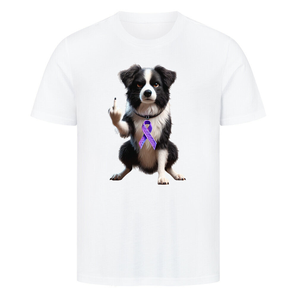 Premium T-Shirt "Border Collie - Fuck Cancer" Weiß – hunde-shirt.de