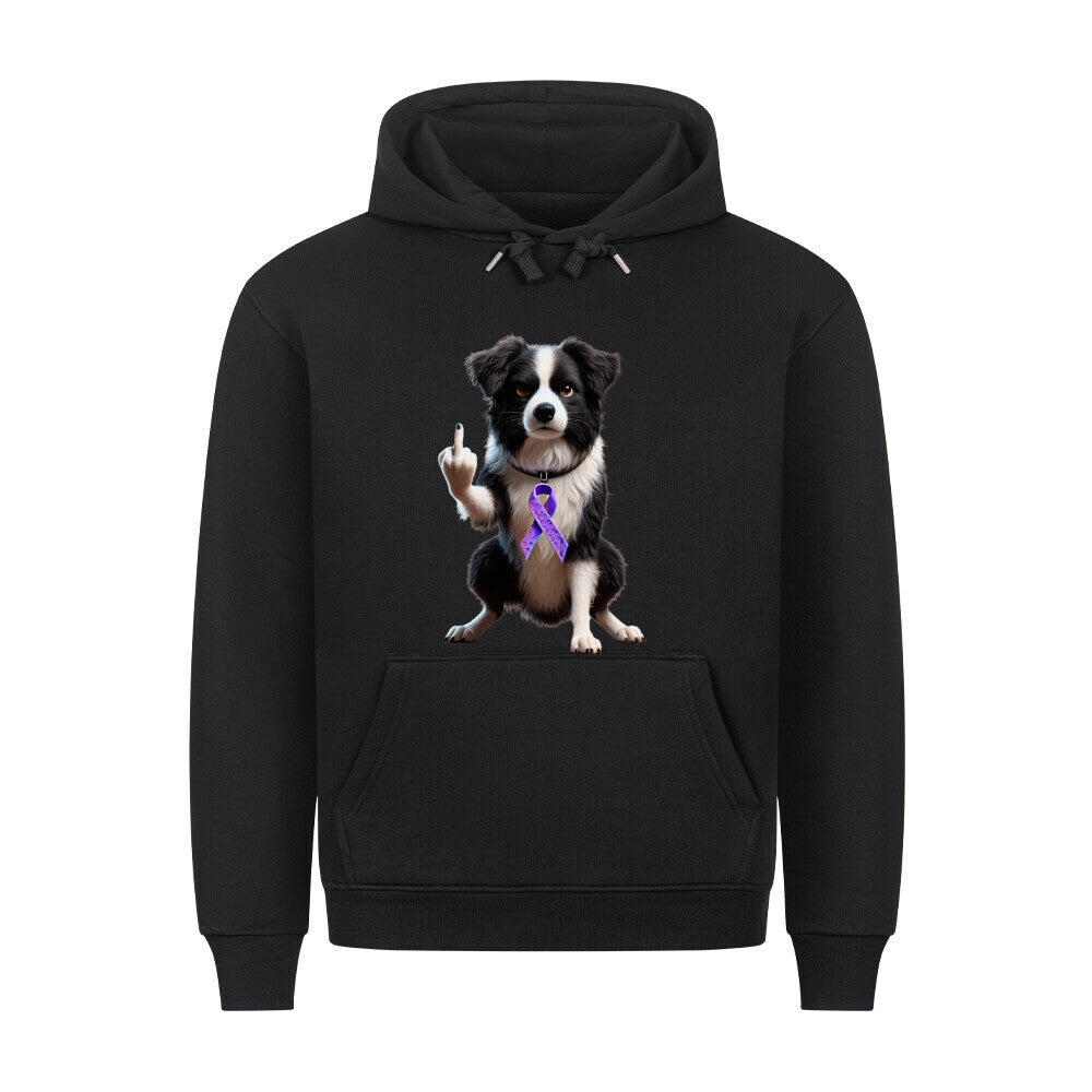 Premium Hoodie "Border Collie - Fuck Cancer" Schwarz – hunde-shirt.de