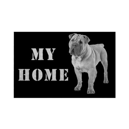 Fußmatte "Shar Pei - MY HOME" Weiß – hunde-shirt.de