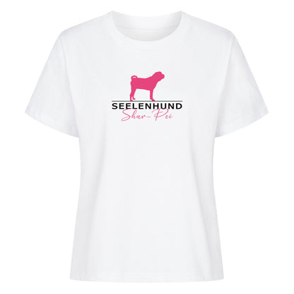 Premium Organic Damen-Shirt "Shar Pei - Seelenhund" Weiß – hunde-shirt.de