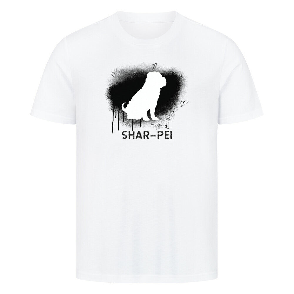 Premium T-Shirt "Shar Pei - Brush" Weiß – hunde-shirt.de
