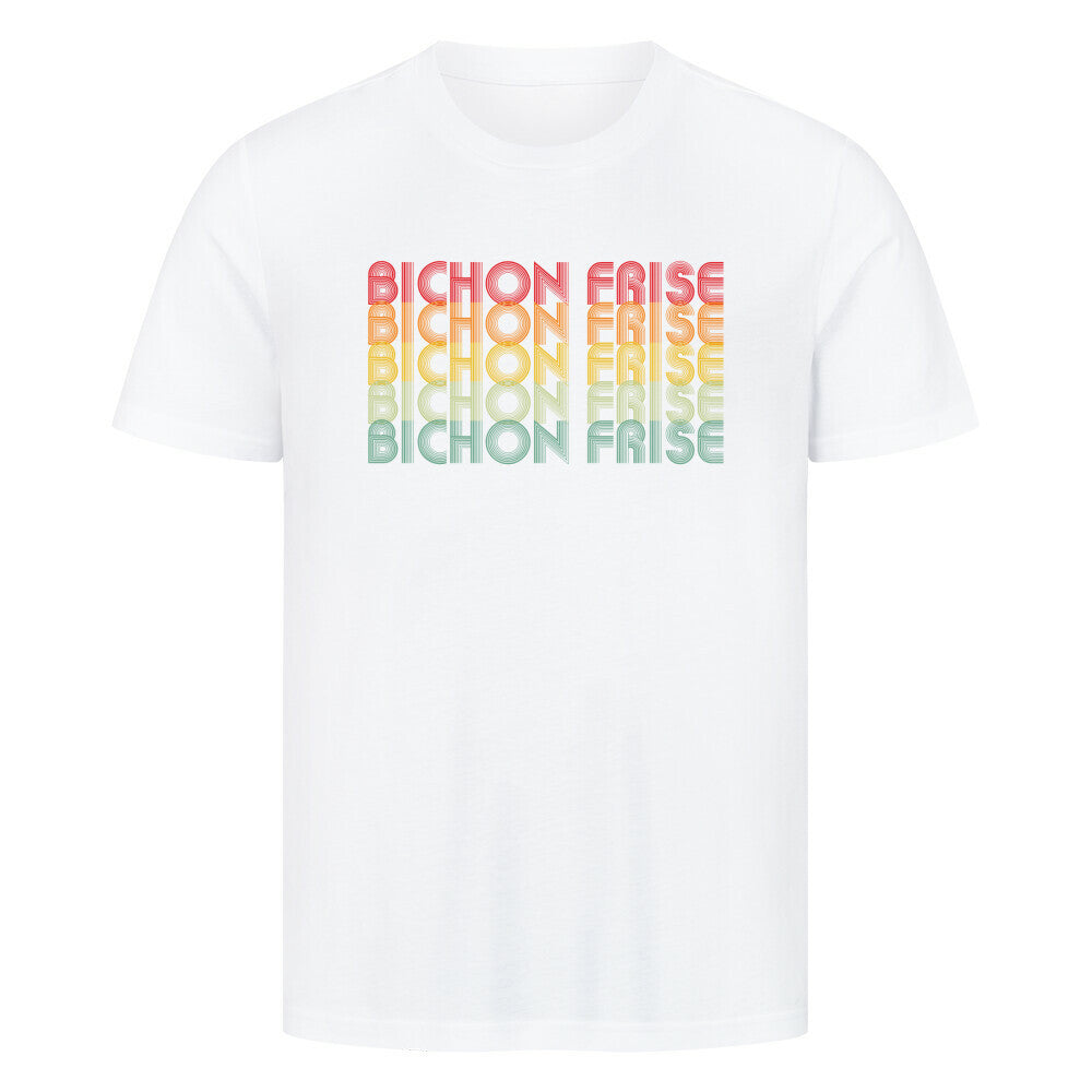 Premium T-Shirt "Bichon Frisé - RETRO" Weiß – hunde-shirt.de