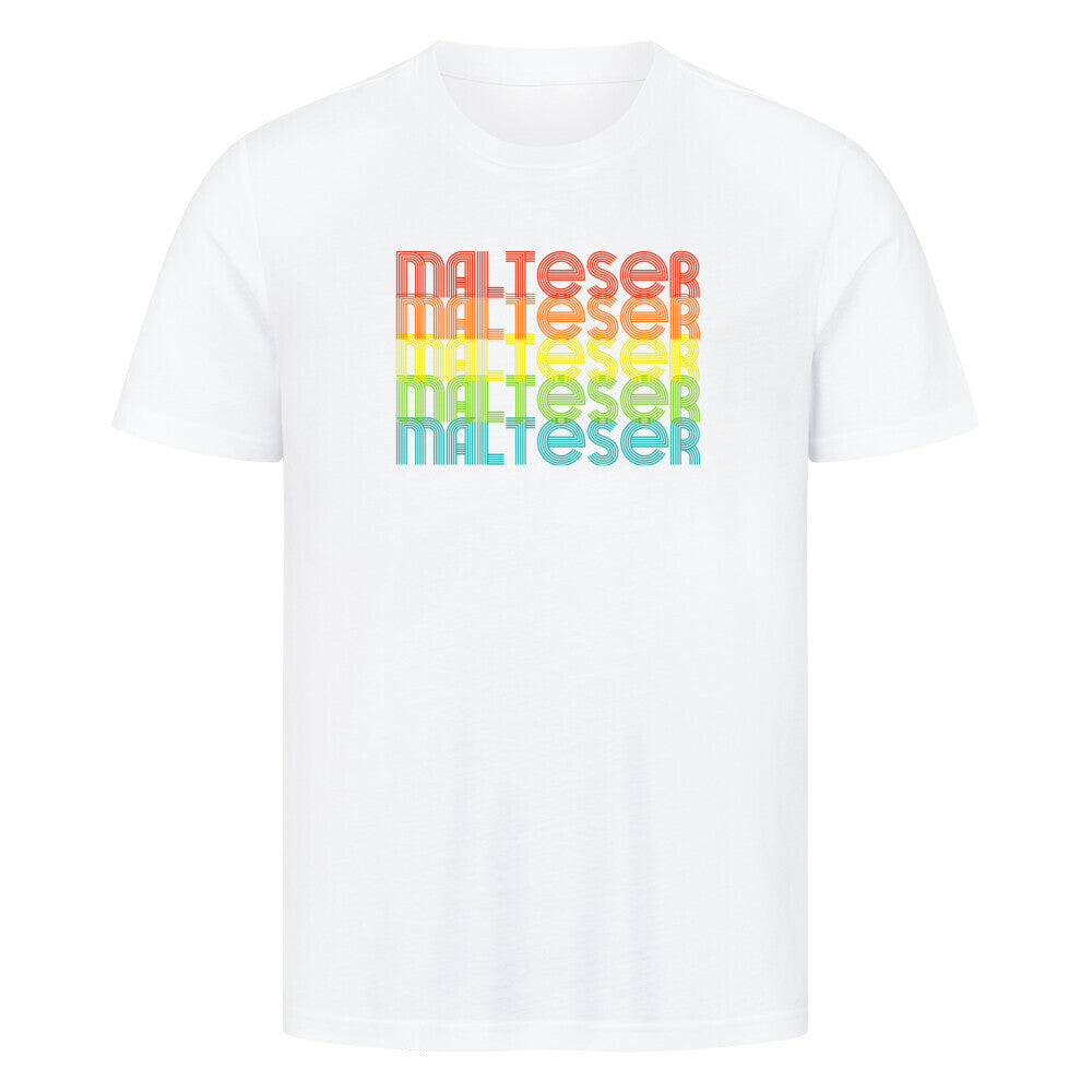 Premium T-Shirt "Malteser - RETRO" Weiß – hunde-shirt.de