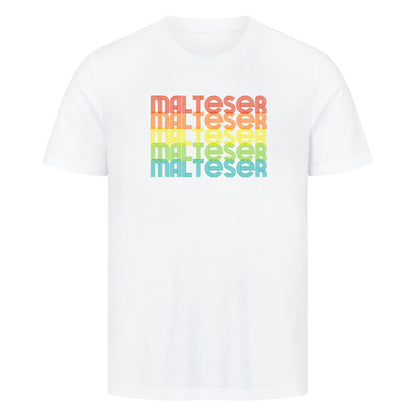 Premium T-Shirt "Malteser - RETRO" Weiß – hunde-shirt.de