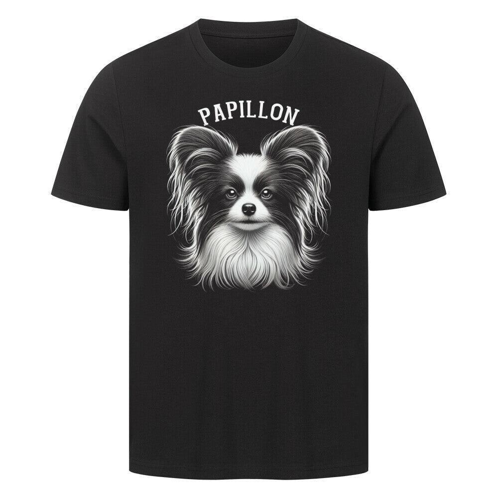 Premium T-Shirt "Papillon - Pure" Schwarz – hunde-shirt.de