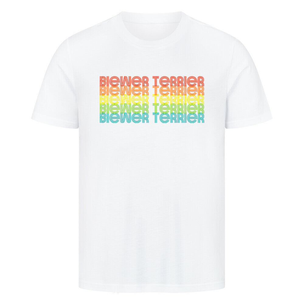 Premium T-Shirt "Biewer Terrier - RETRO" Weiß – hunde-shirt.de