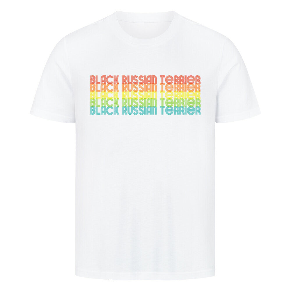Premium T-Shirt "Black Russian - RETRO" Weiß – hunde-shirt.de