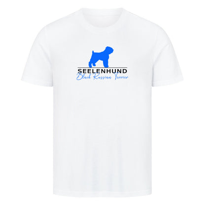 Premium T-Shirt "Black Russian - Seelenhund" Weiß – hunde-shirt.de