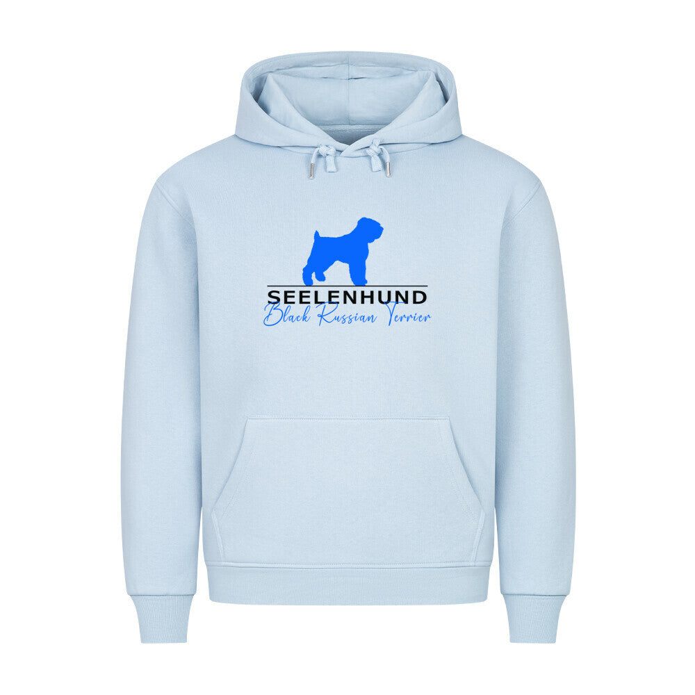 Premium Hoodie "Black Russian - Seelenhund" Babyblau – hunde-shirt.de