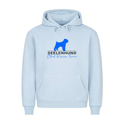 Premium Hoodie "Black Russian - Seelenhund" Babyblau – hunde-shirt.de
