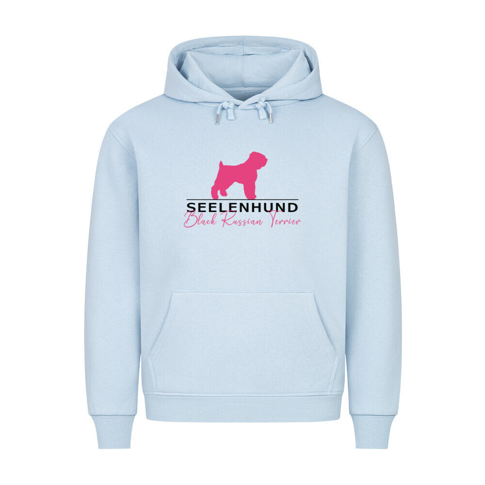 Premium Hoodie "Black Russian - Seelenhund" Babyblau – hunde-shirt.de