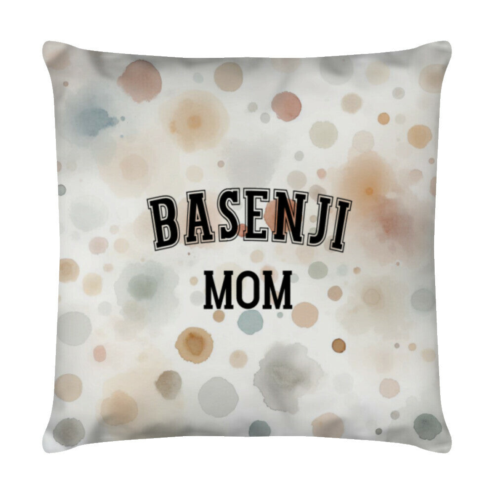 Kissen "Basenji - MOM" Weiß – hunde-shirt.de