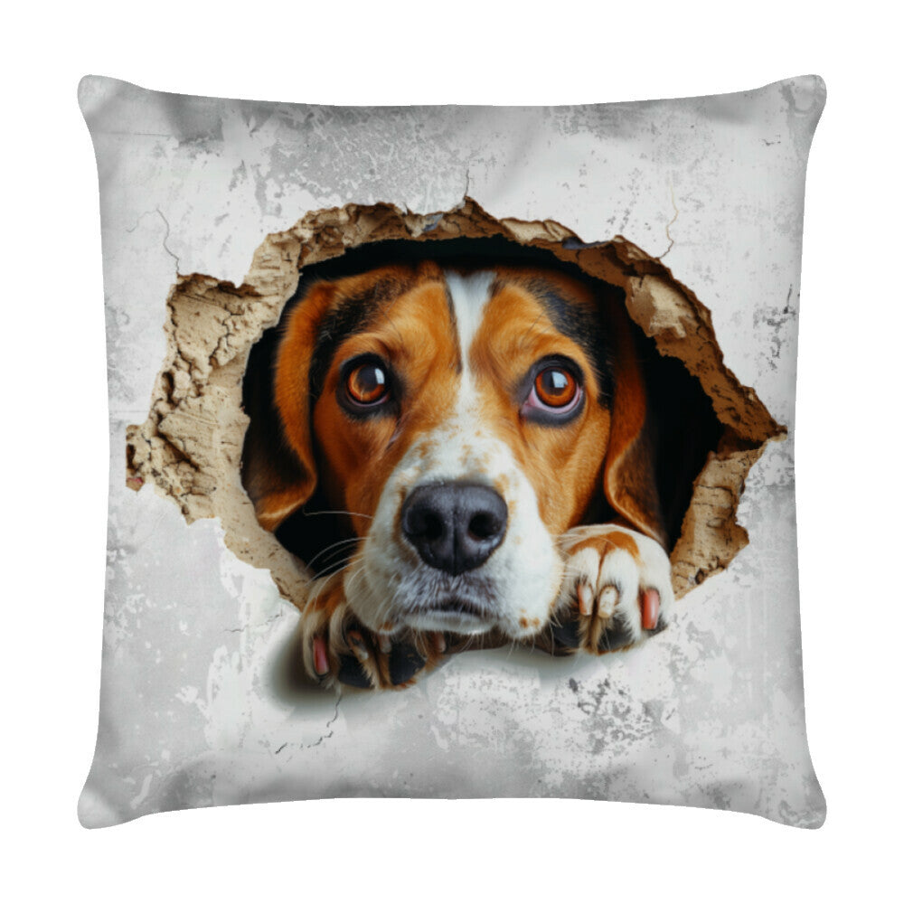 Kissen "Beagle - Look" Weiß – hunde-shirt.de