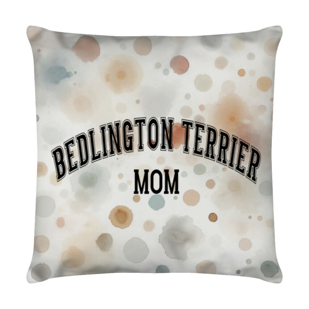 Kissen "Bedlington Terrier - MOM" Weiß – hunde-shirt.de