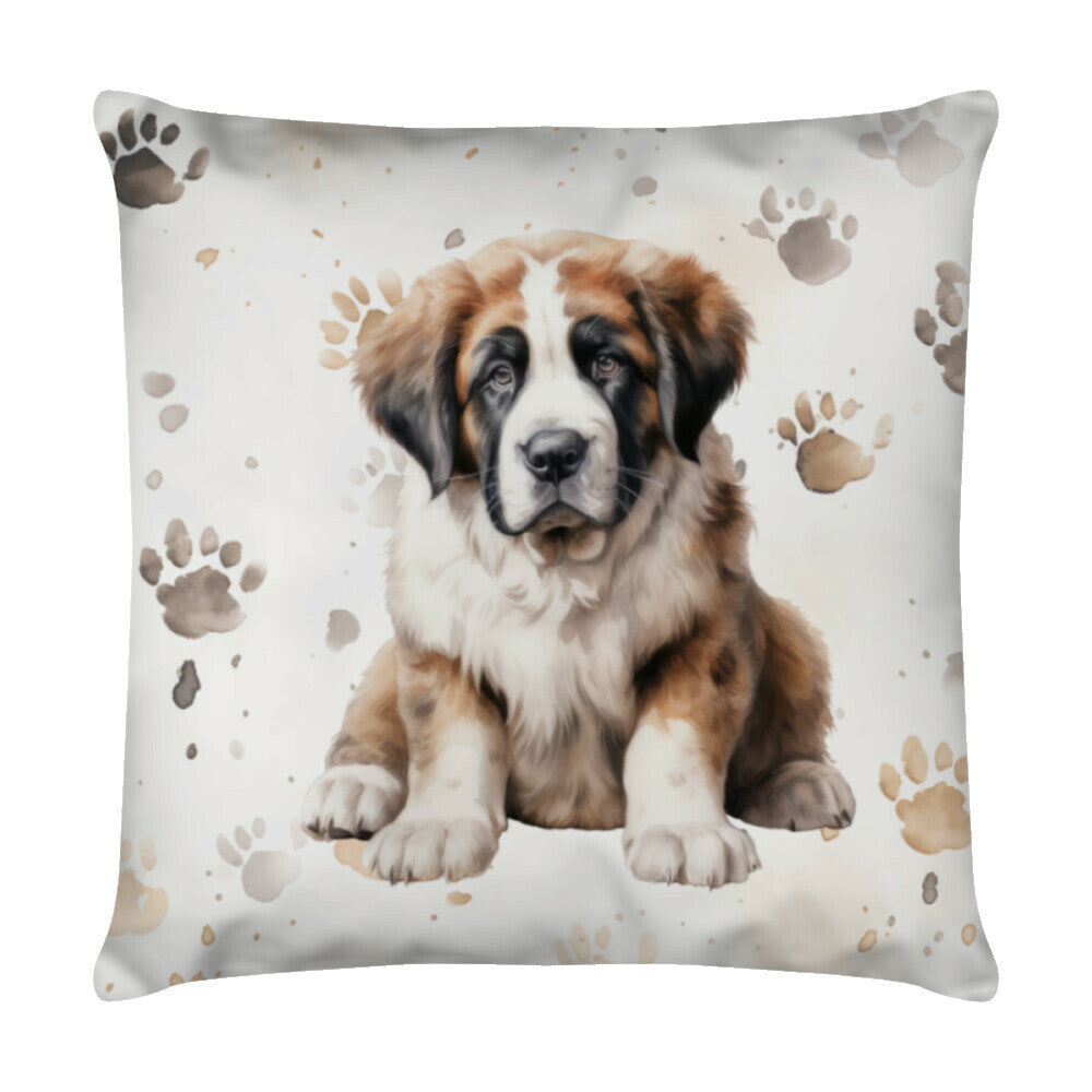 Kissen "Bernhardiner - Puppy Paws" Weiß – hunde-shirt.de