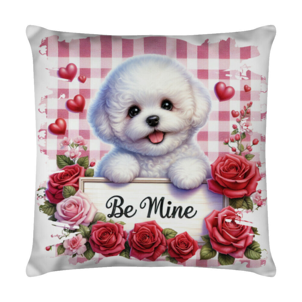 Kissen "Bichon Frisé - Be Mine" Weiß – hunde-shirt.de