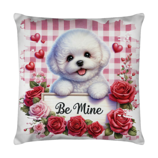 Kissen "Bichon Frisé - Be Mine" Weiß – hunde-shirt.de