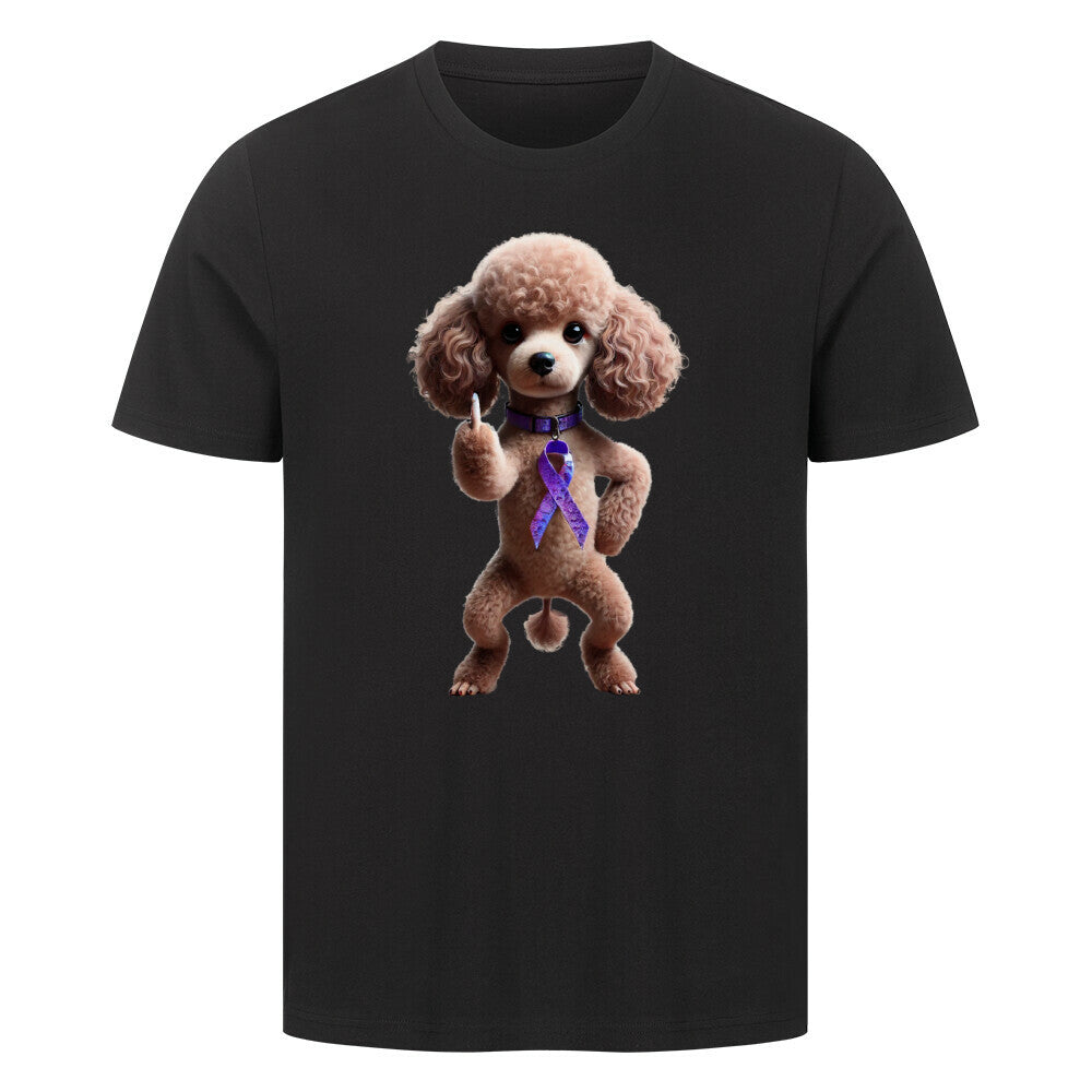Premium T-Shirt "Pudel - Fuck Cancer" Schwarz – hunde-shirt.de