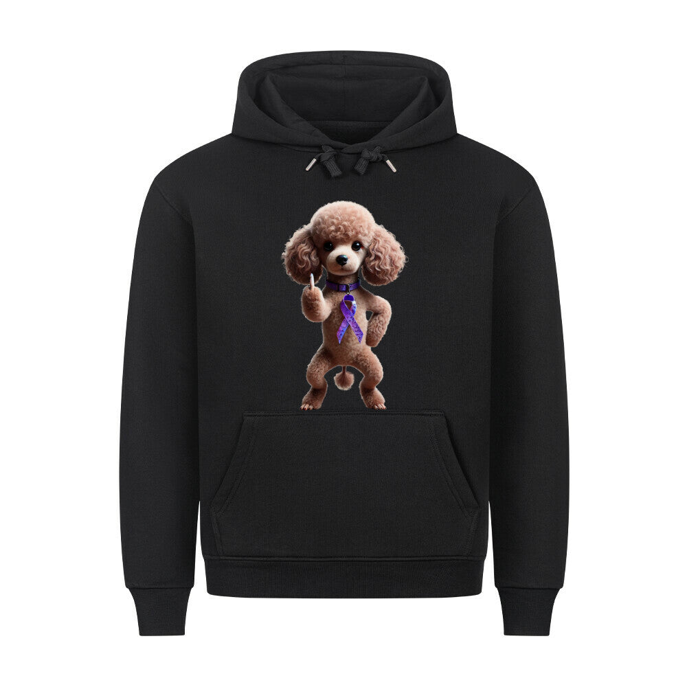 Premium Hoodie "Pudel - Fuck Cancer" Schwarz – hunde-shirt.de