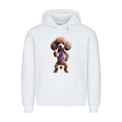 Premium Hoodie "Pudel - Fuck Cancer" Weiß – hunde-shirt.de