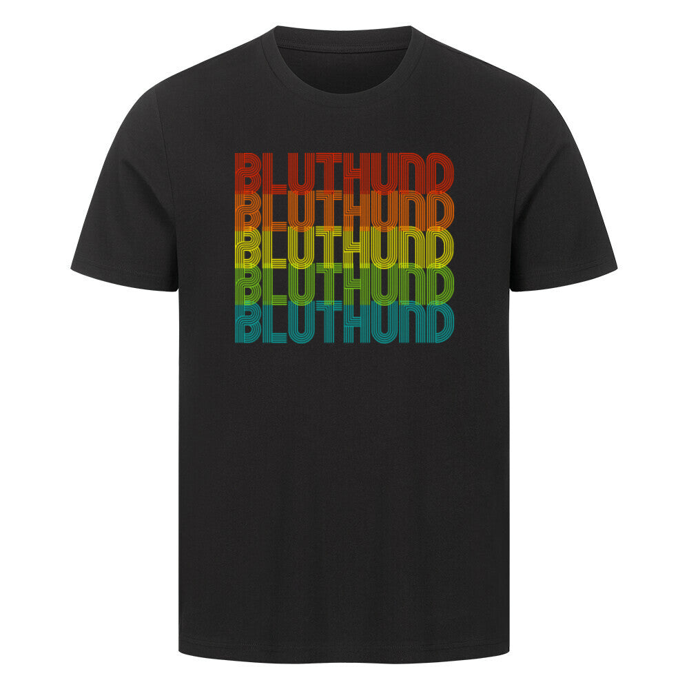Premium T-Shirt "Bluthund - RETRO" Schwarz – hunde-shirt.de