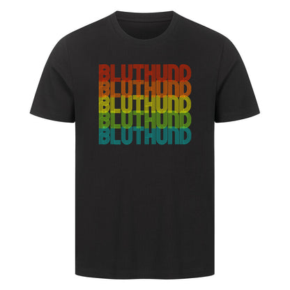 Premium T-Shirt "Bluthund - RETRO" Schwarz – hunde-shirt.de