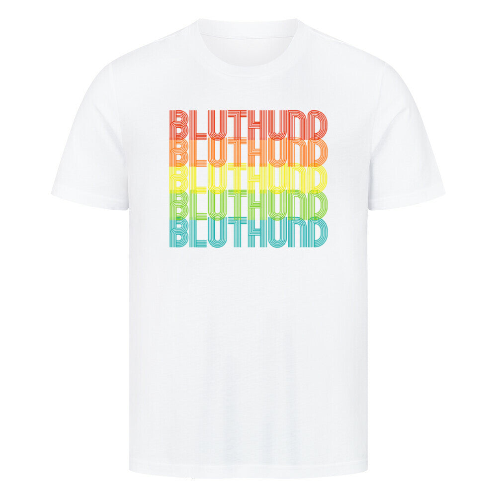 Premium T-Shirt "Bluthund - RETRO" Weiß – hunde-shirt.de