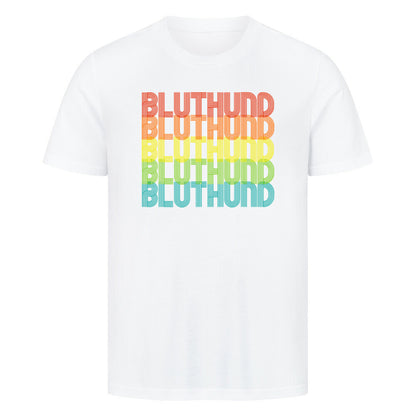 Premium T-Shirt "Bluthund - RETRO" Weiß – hunde-shirt.de