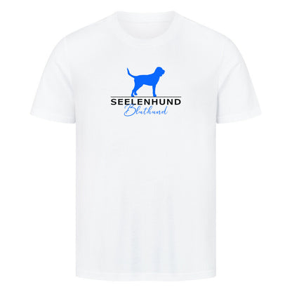 Premium T-Shirt "Bluthund - Seelenhund" Weiß – hunde-shirt.de